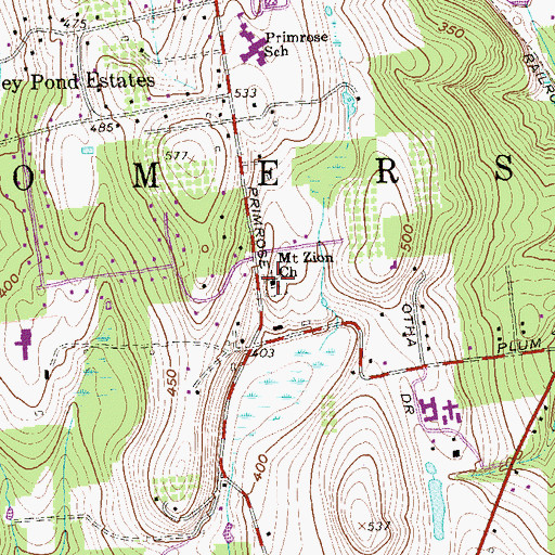 Topographic Map of Mount Zion Church, NY
