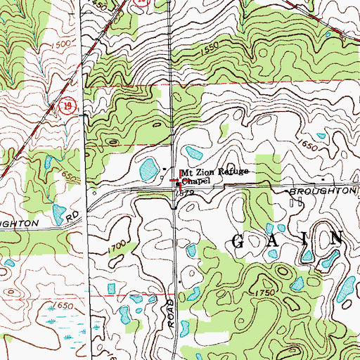 Topographic Map of Mount Zion Refuge Chapel, NY