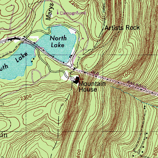 Topographic Map of Mountain House, NY