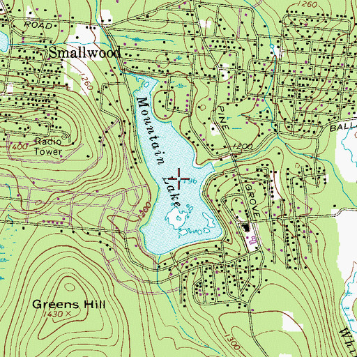 Topographic Map of Mountain Lake, NY