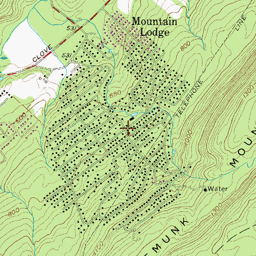 Topographic Map of Mountain Lodge Park, NY