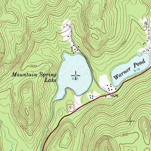 Topographic Map of Mountain Spring Lake, NY