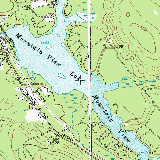 Topographic Map of Mountain View Lake, NY