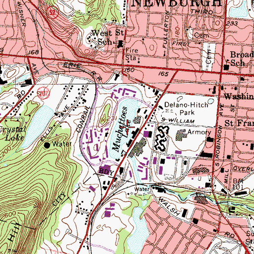 Topographic Map of Muchattoes Lake, NY