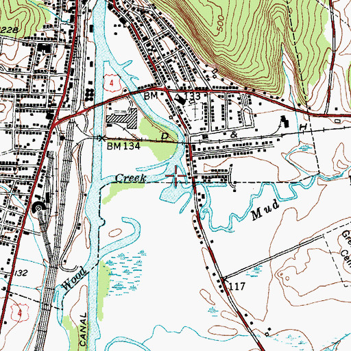 Topographic Map of Mud Brook, NY