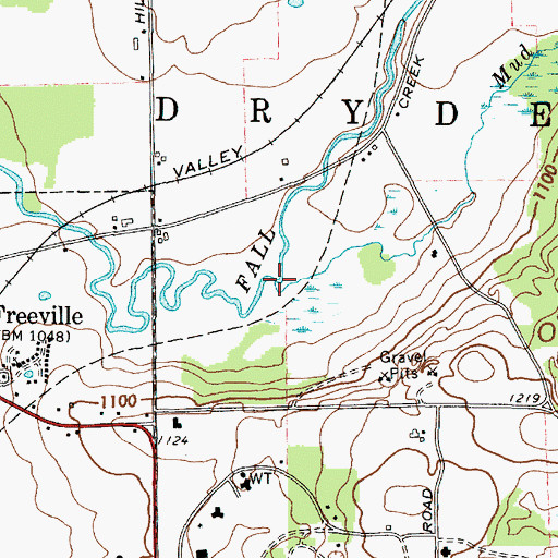Topographic Map of Mud Creek, NY