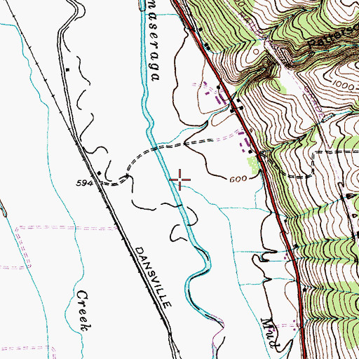 Topographic Map of Mud Creek, NY