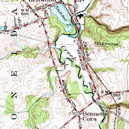 Topographic Map of Mud Creek, NY