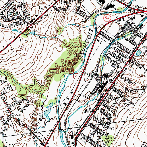 Topographic Map of Mud Creek, NY