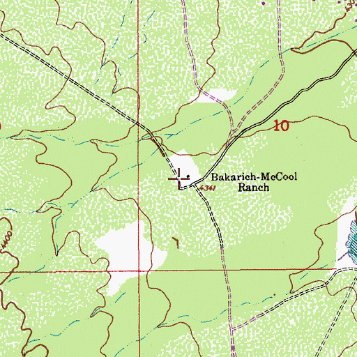 Topographic Map of Bakarich-McCool Ranch, AZ