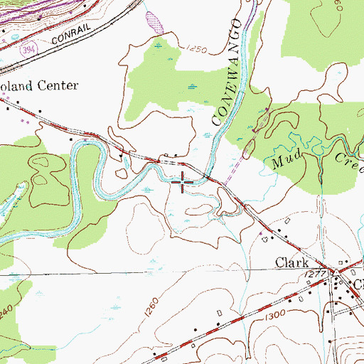 Topographic Map of Mud Creek, NY