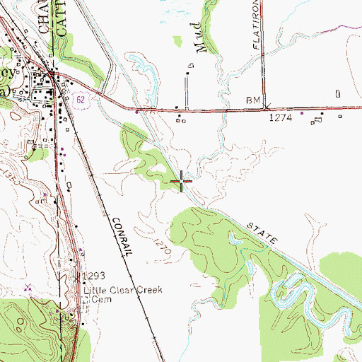 Topographic Map of Mud Creek, NY
