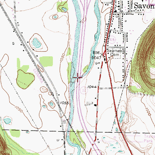 Topographic Map of Mud Creek, NY