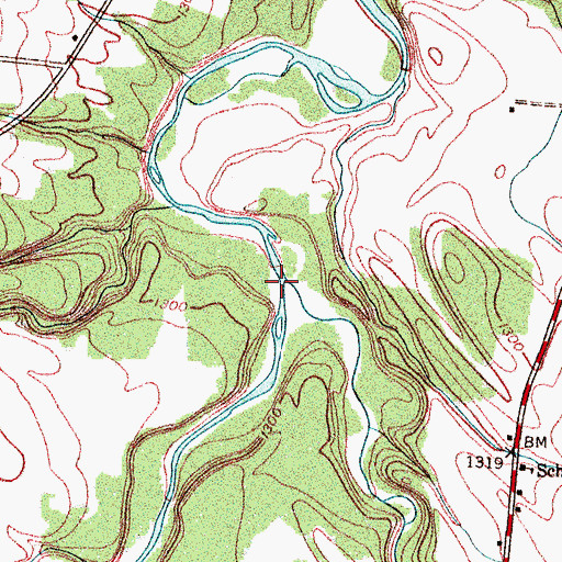 Topographic Map of Mud Creek, NY
