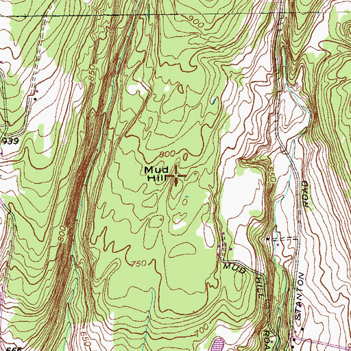 Topographic Map of Mud Hill, NY