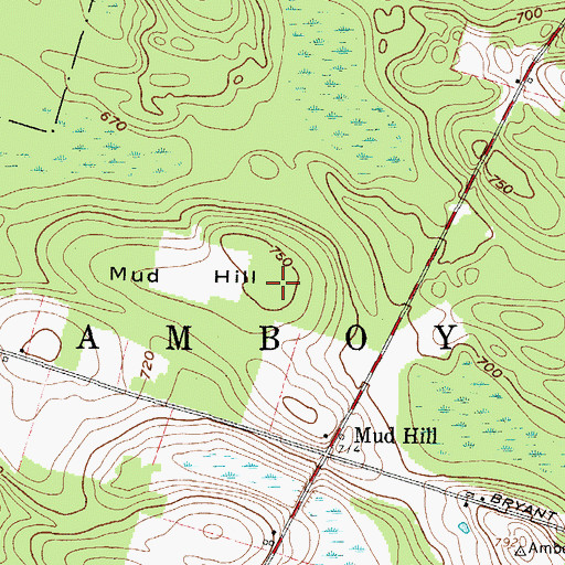 Topographic Map of Mud Hill, NY