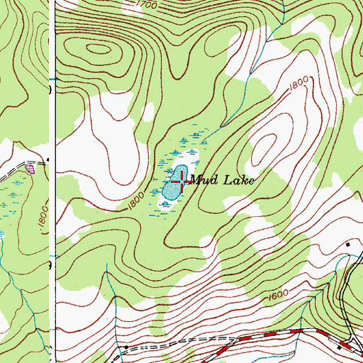 Topographic Map of Mud Lake, NY