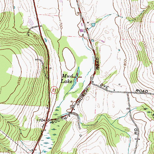 Topographic Map of Mud Lake, NY