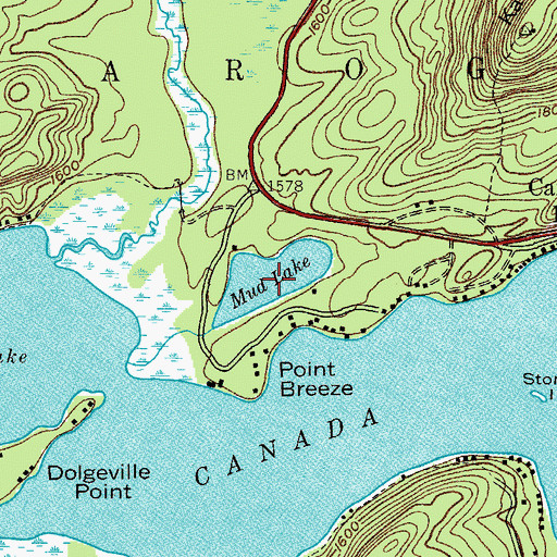 Topographic Map of Mud Lake, NY