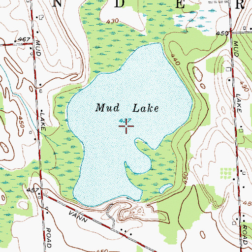 Topographic Map of Mud Lake, NY