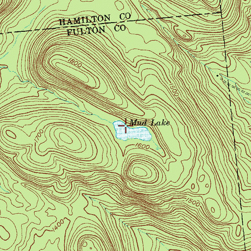 Topographic Map of Mud Lake, NY