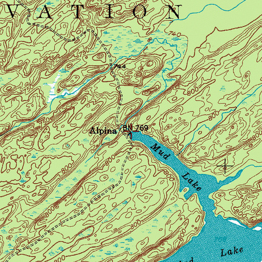 Topographic Map of Mud Lake, NY