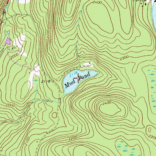 Topographic Map of Mud Pond, NY