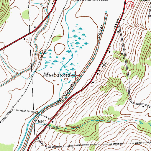 Topographic Map of Mud Pond, NY