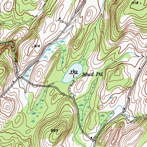 Topographic Map of Mud Pond, NY