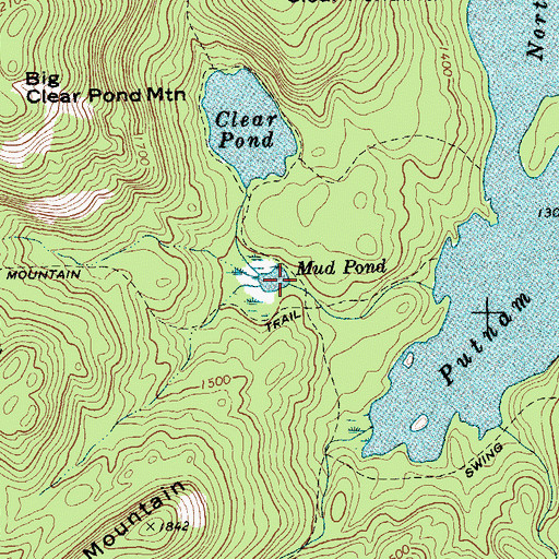 Topographic Map of Mud Pond, NY