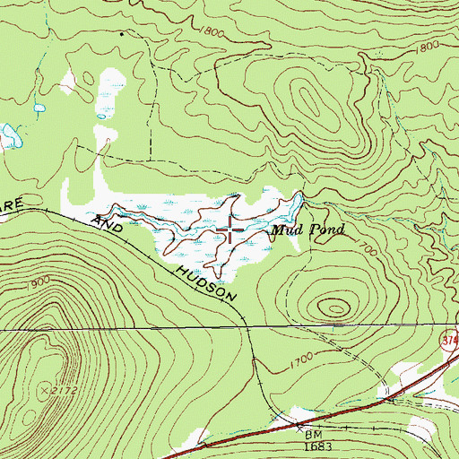Topographic Map of Mud Pond, NY