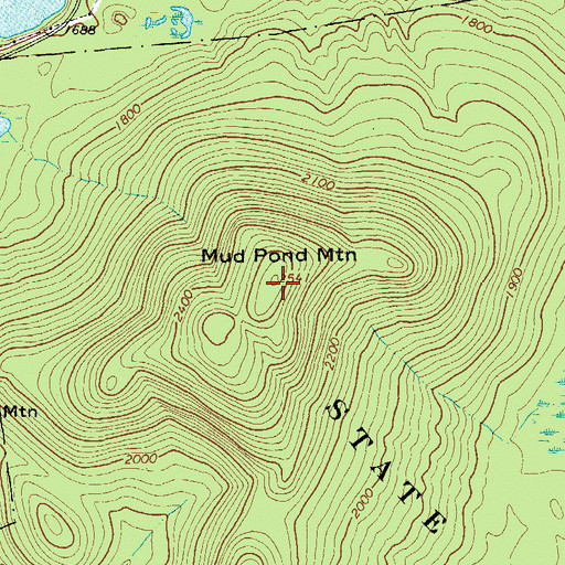 Topographic Map of Mud Pond Mountain, NY