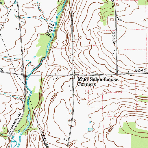 Topographic Map of Mud Schoolhouse Corners, NY