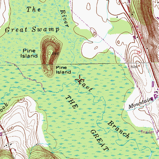 Topographic Map of Muddy Brook, NY