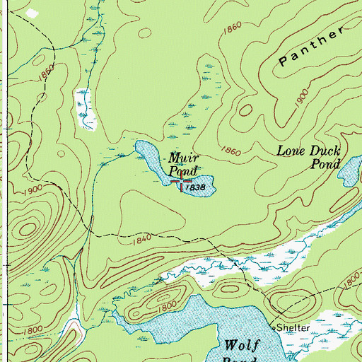 Topographic Map of Muir Pond, NY