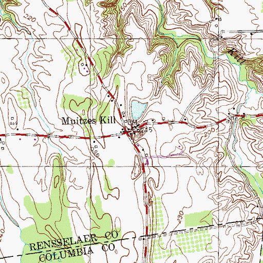 Topographic Map of Muitzes Kill, NY
