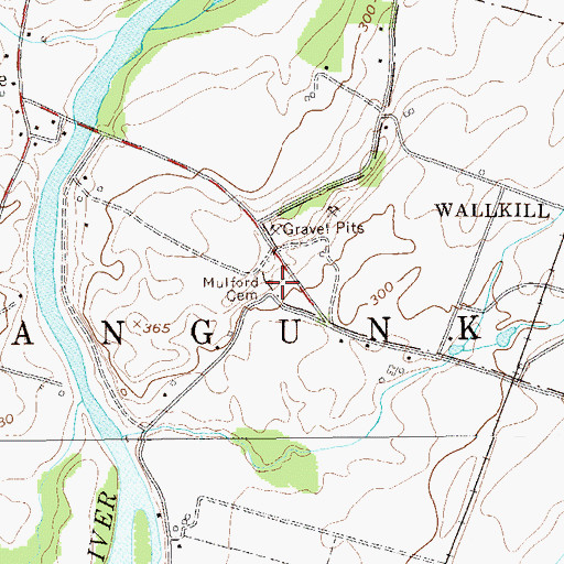 Topographic Map of Mulford Cemetery, NY