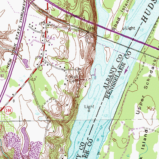 Topographic Map of Mull Cemetery, NY