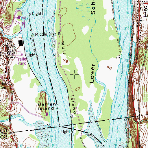 Topographic Map of Mull Island, NY