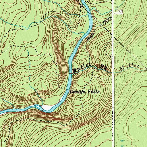 Topographic Map of Mullet Brook, NY