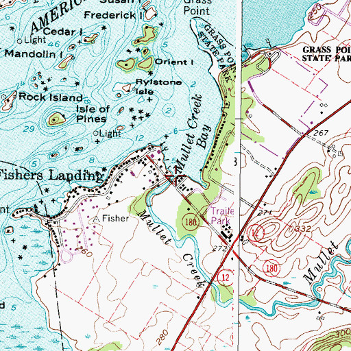 Topographic Map of Mullet Creek, NY