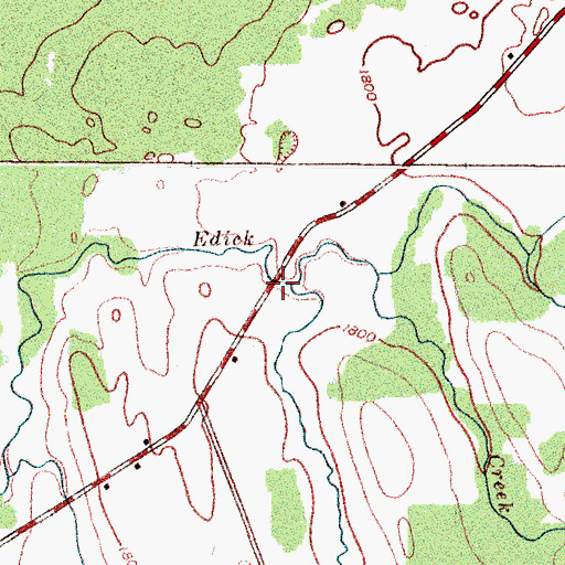 Topographic Map of Mulligan Creek, NY