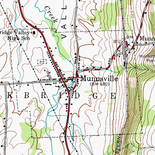 Topographic Map of Munnsville, NY