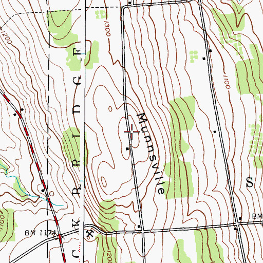Topographic Map of Munnsville West Hill, NY
