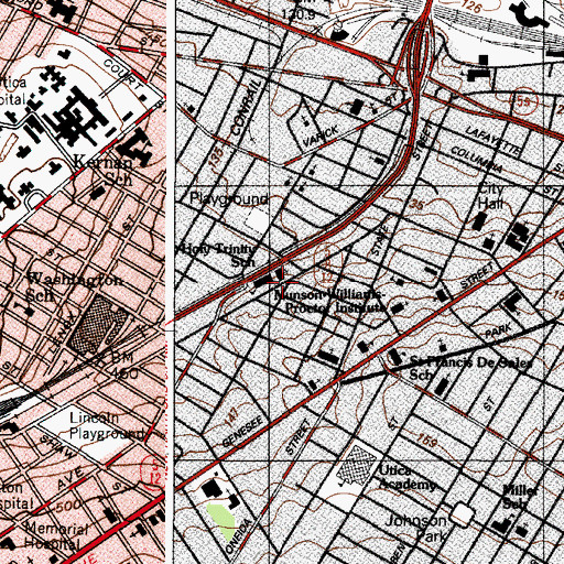 Topographic Map of Munson-Williams-Proctor Arts Institute, NY
