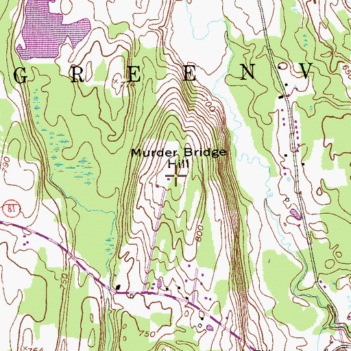 Topographic Map of Murder Bridge Hill, NY