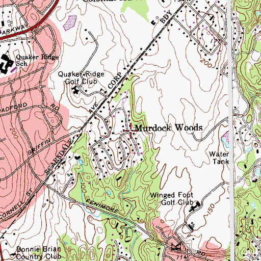 Topographic Map of Murdock Woods, NY