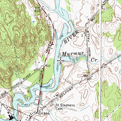 Topographic Map of Murmur Creek, NY