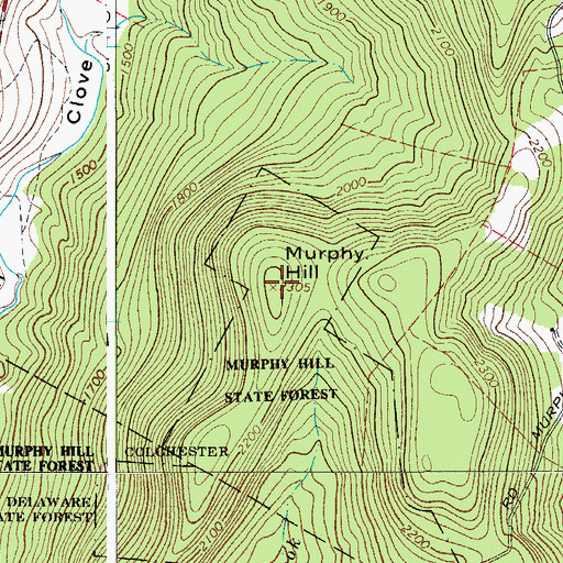 Topographic Map of Murphy Hill, NY