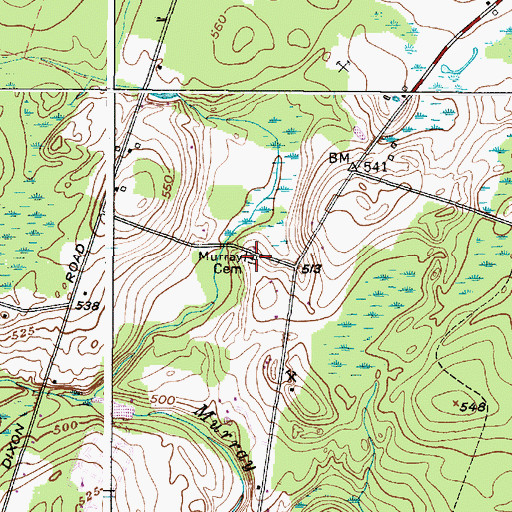 Topographic Map of Murray Cemetery, NY